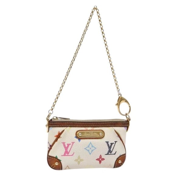 LOUIS VUITTON Multicolor Pochette Mira PM Hand Bag White M60096 LV Auth 131122 - Picture 1 of 16
